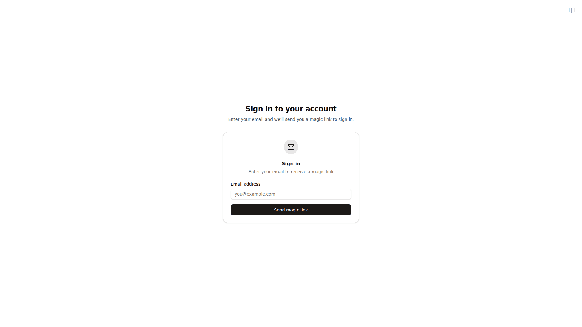 Magic-link sign-in form